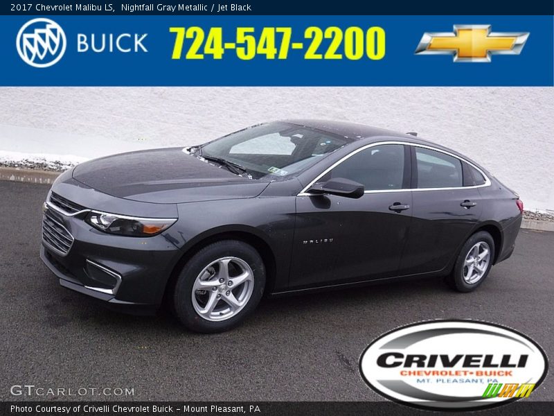 Nightfall Gray Metallic / Jet Black 2017 Chevrolet Malibu LS