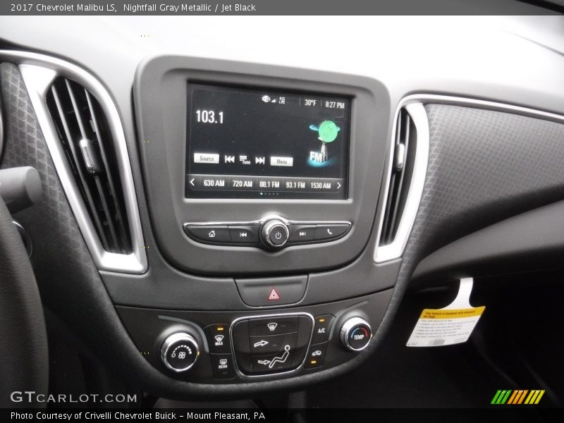 Nightfall Gray Metallic / Jet Black 2017 Chevrolet Malibu LS