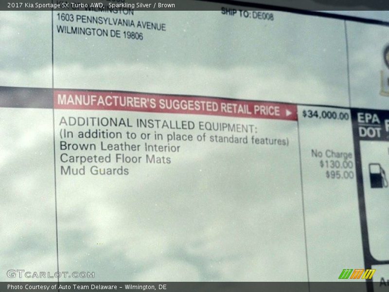Sparkling Silver / Brown 2017 Kia Sportage SX Turbo AWD