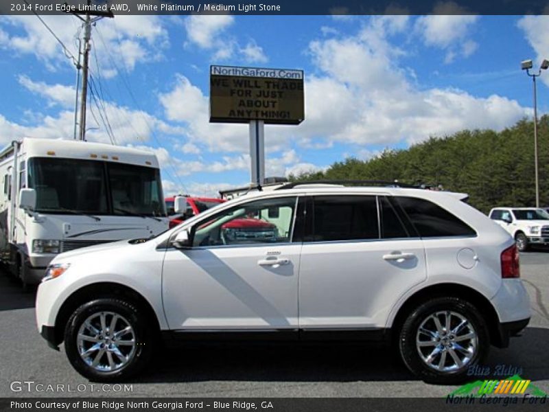 White Platinum / Medium Light Stone 2014 Ford Edge Limited AWD