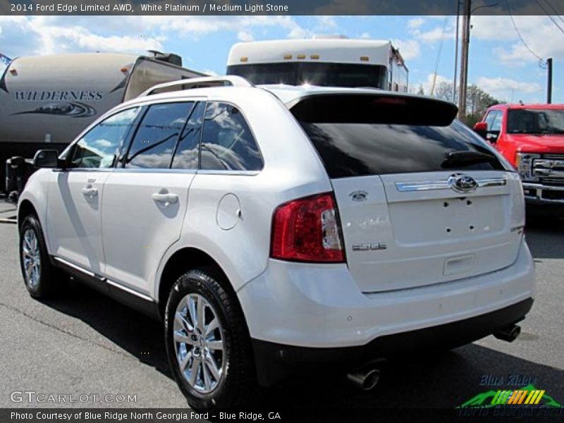 White Platinum / Medium Light Stone 2014 Ford Edge Limited AWD