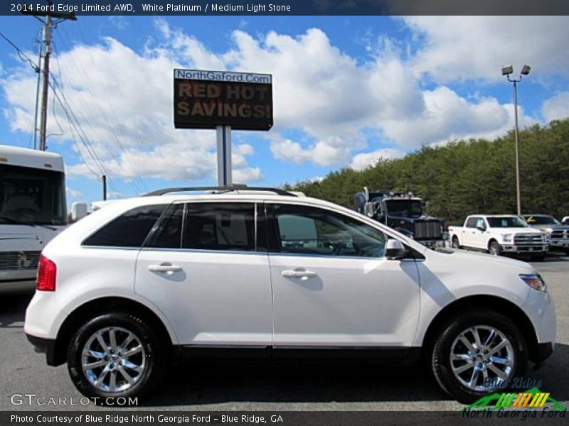 White Platinum / Medium Light Stone 2014 Ford Edge Limited AWD