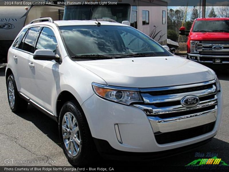 White Platinum / Medium Light Stone 2014 Ford Edge Limited AWD