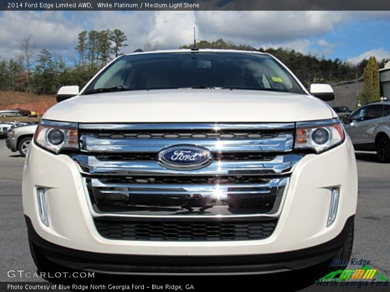 White Platinum / Medium Light Stone 2014 Ford Edge Limited AWD