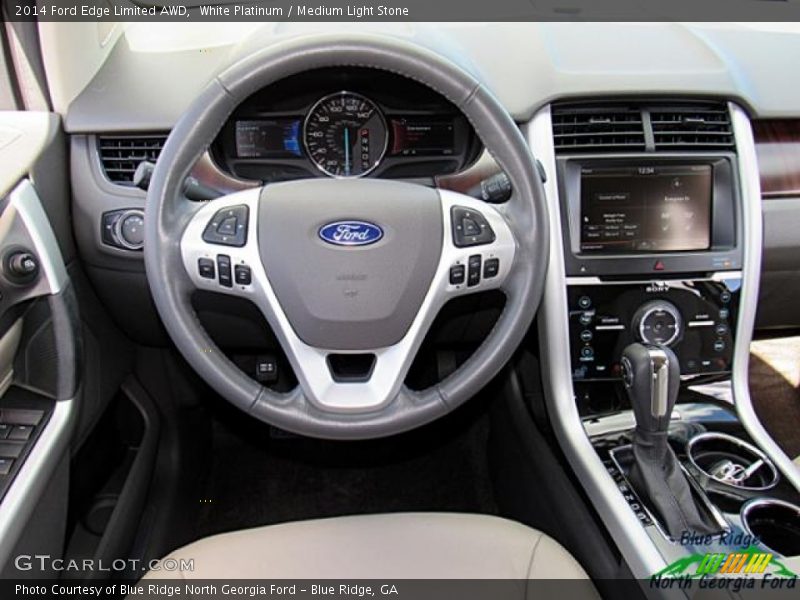 White Platinum / Medium Light Stone 2014 Ford Edge Limited AWD