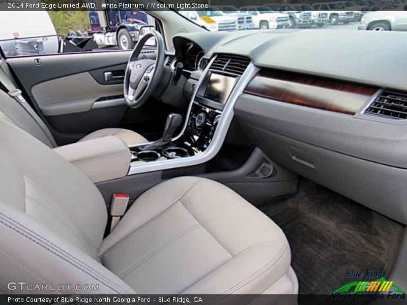 White Platinum / Medium Light Stone 2014 Ford Edge Limited AWD