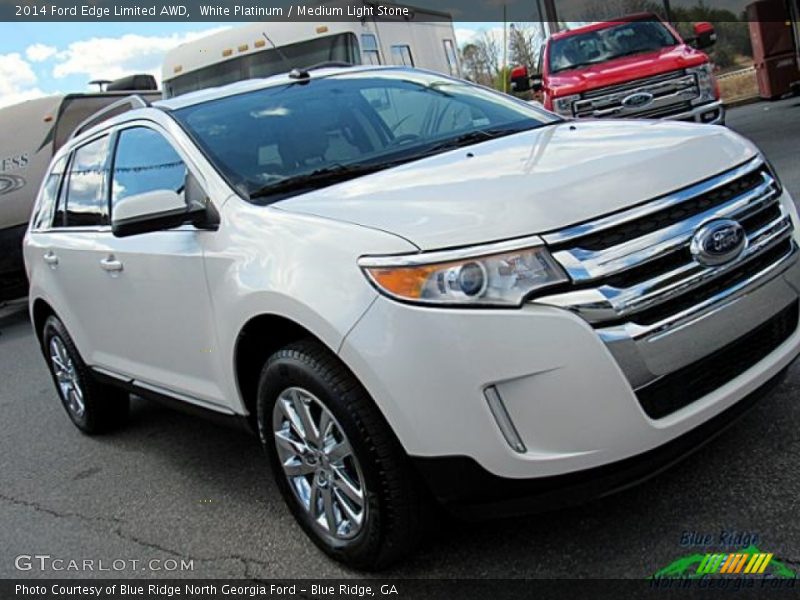 White Platinum / Medium Light Stone 2014 Ford Edge Limited AWD