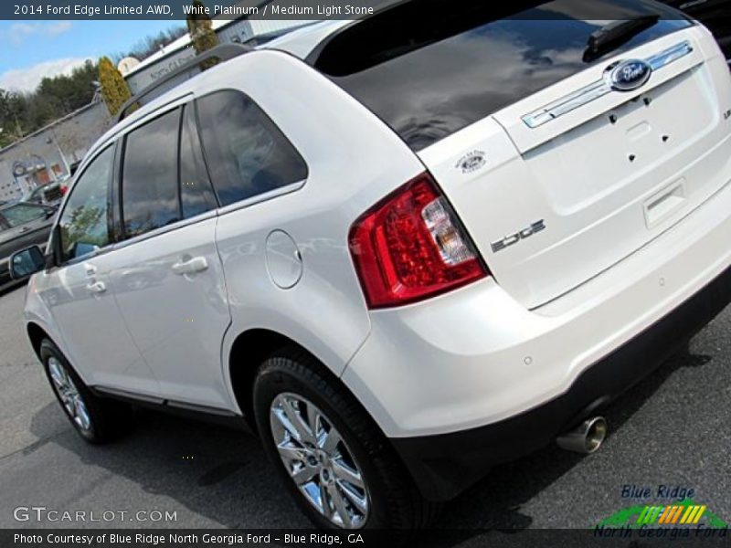 White Platinum / Medium Light Stone 2014 Ford Edge Limited AWD