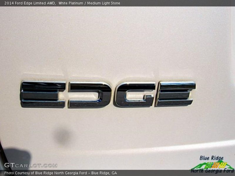 White Platinum / Medium Light Stone 2014 Ford Edge Limited AWD