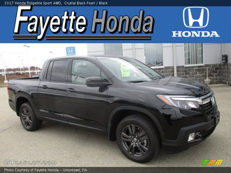 Crystal Black Pearl / Black 2017 Honda Ridgeline Sport AWD