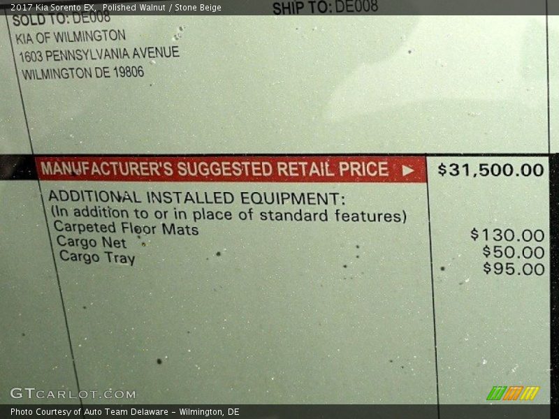 Polished Walnut / Stone Beige 2017 Kia Sorento EX