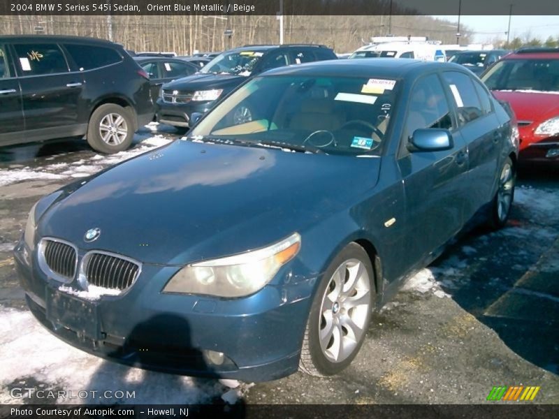 Orient Blue Metallic / Beige 2004 BMW 5 Series 545i Sedan