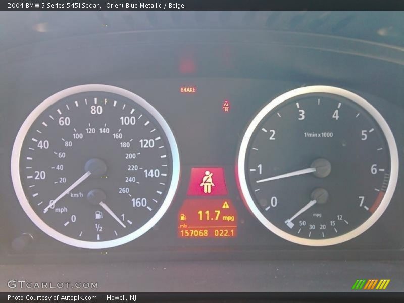 Orient Blue Metallic / Beige 2004 BMW 5 Series 545i Sedan