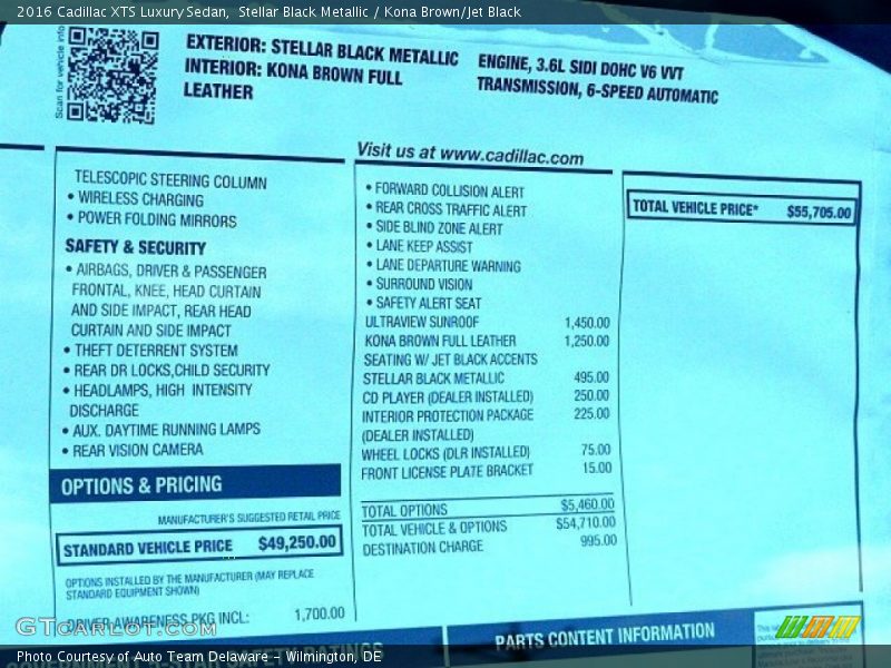 Stellar Black Metallic / Kona Brown/Jet Black 2016 Cadillac XTS Luxury Sedan