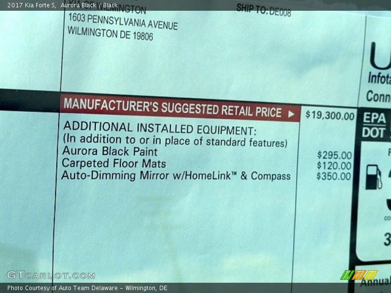 Aurora Black / Black 2017 Kia Forte S