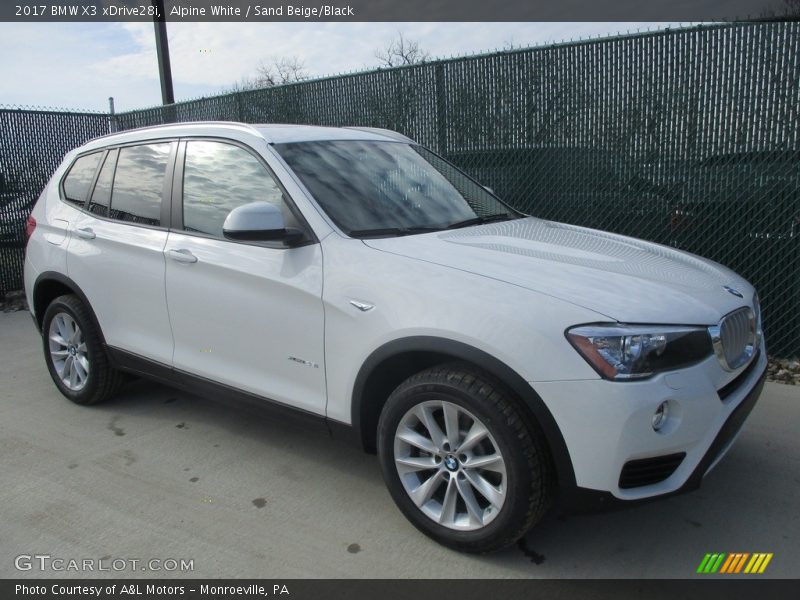 Alpine White / Sand Beige/Black 2017 BMW X3 xDrive28i