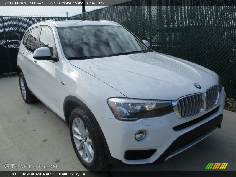 Alpine White / Sand Beige/Black 2017 BMW X3 xDrive28i