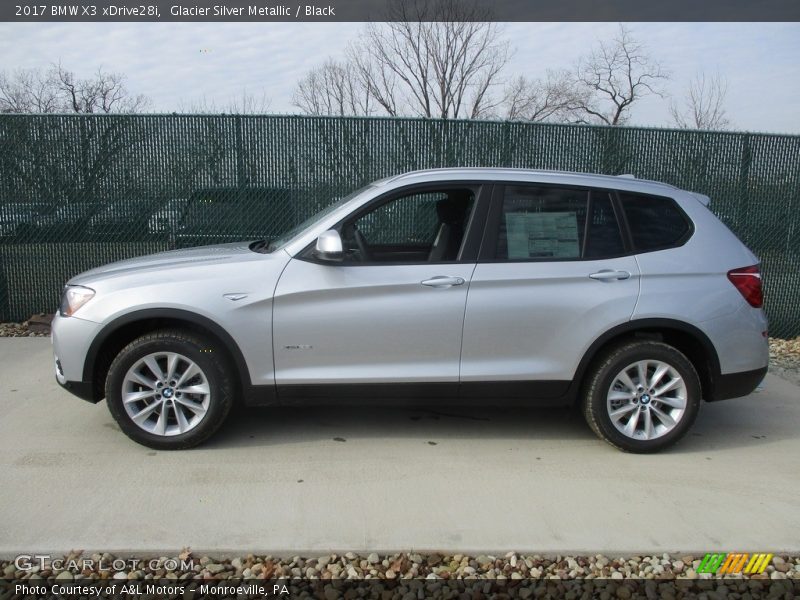 Glacier Silver Metallic / Black 2017 BMW X3 xDrive28i