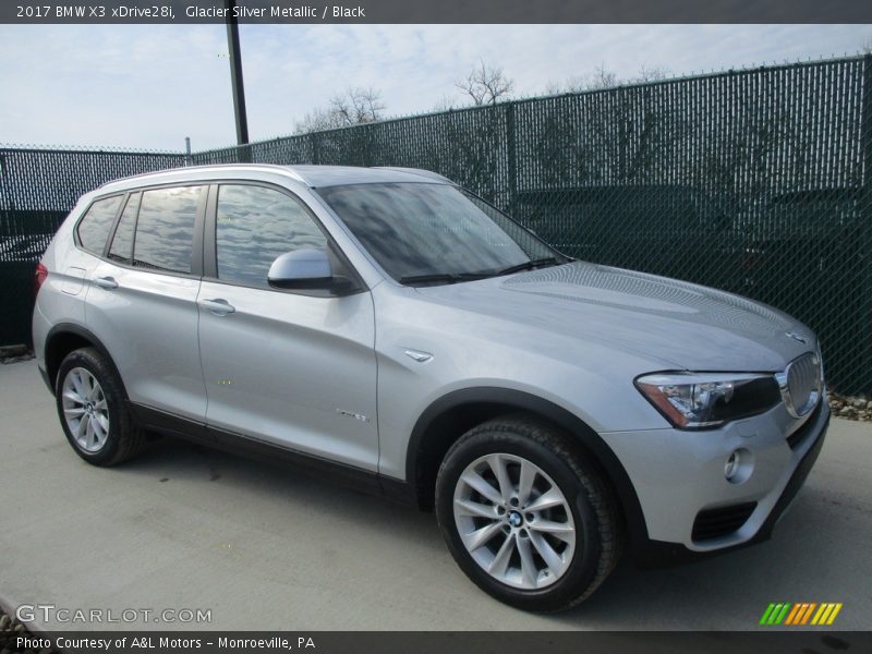 Glacier Silver Metallic / Black 2017 BMW X3 xDrive28i
