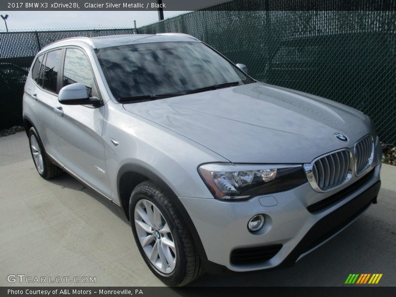 Glacier Silver Metallic / Black 2017 BMW X3 xDrive28i