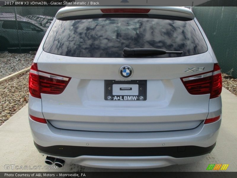 Glacier Silver Metallic / Black 2017 BMW X3 xDrive28i