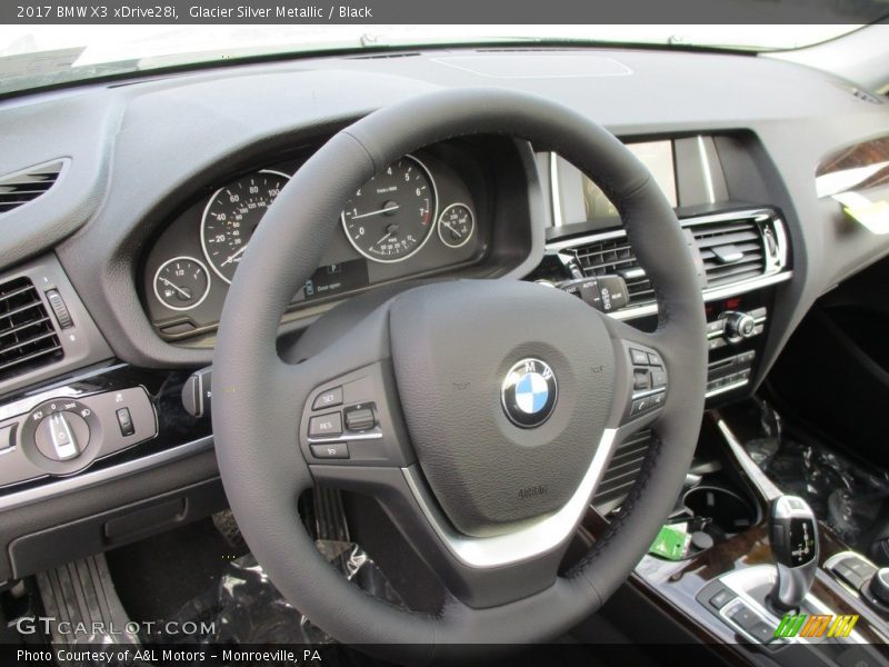 Glacier Silver Metallic / Black 2017 BMW X3 xDrive28i