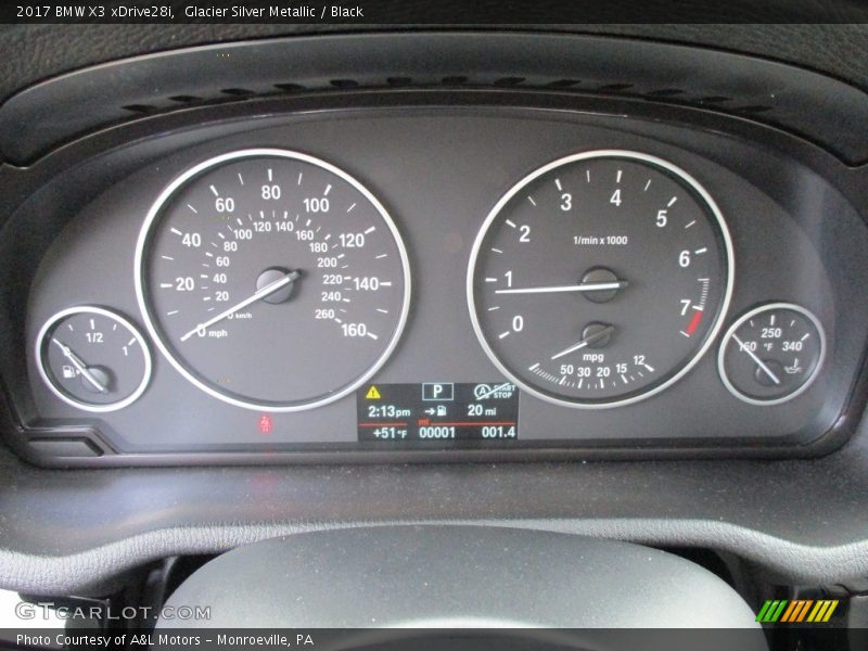 Glacier Silver Metallic / Black 2017 BMW X3 xDrive28i