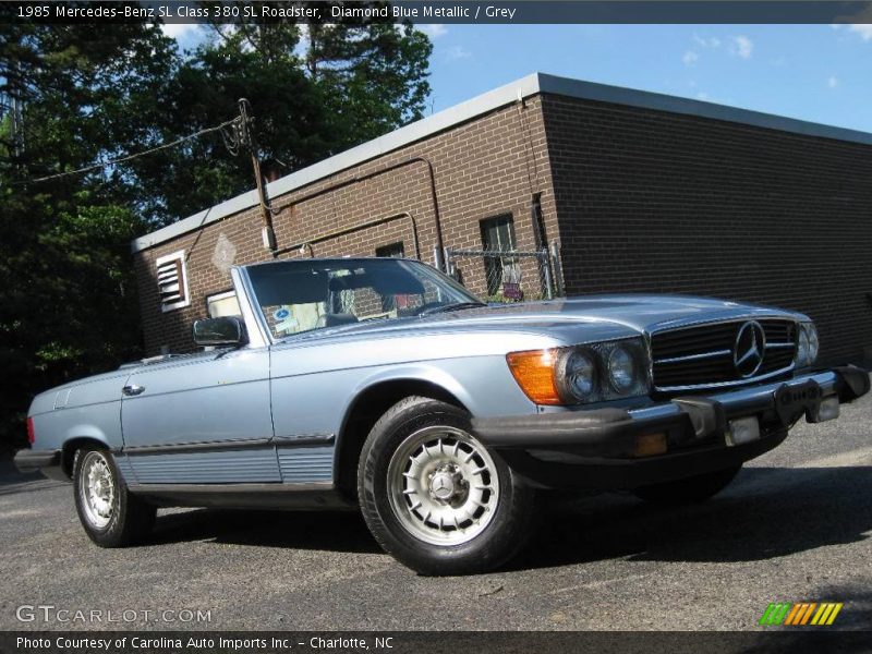 Diamond Blue Metallic / Grey 1985 Mercedes-Benz SL Class 380 SL Roadster