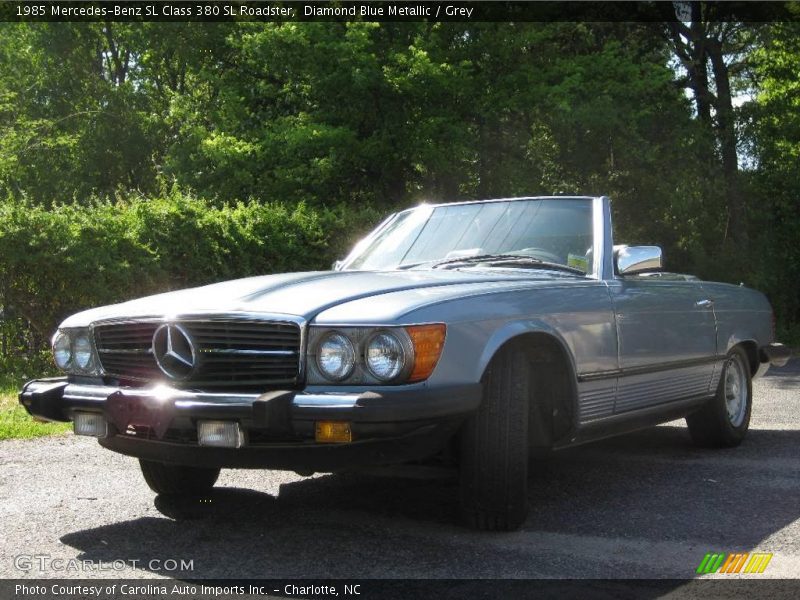 Diamond Blue Metallic / Grey 1985 Mercedes-Benz SL Class 380 SL Roadster