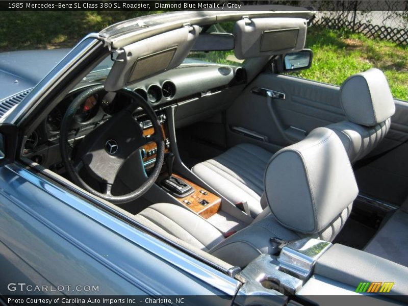 Diamond Blue Metallic / Grey 1985 Mercedes-Benz SL Class 380 SL Roadster
