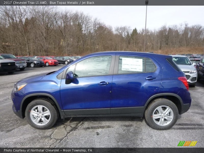 Blue Topaz Metallic / Jet Black 2017 Chevrolet Trax LS AWD