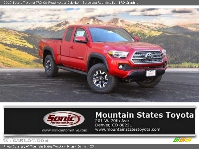 Barcelona Red Metallic / TRD Graphite 2017 Toyota Tacoma TRD Off Road Access Cab 4x4
