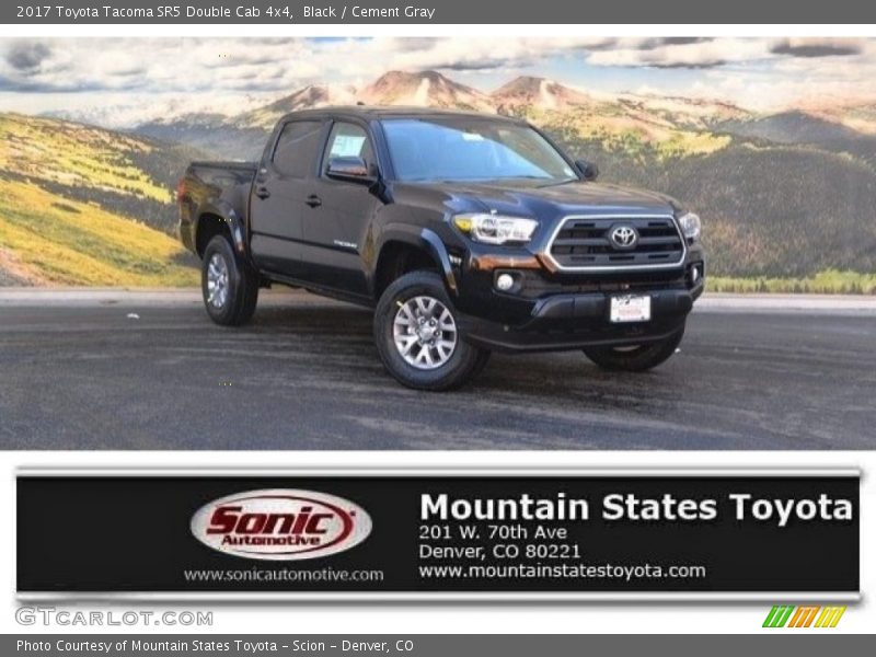 Black / Cement Gray 2017 Toyota Tacoma SR5 Double Cab 4x4