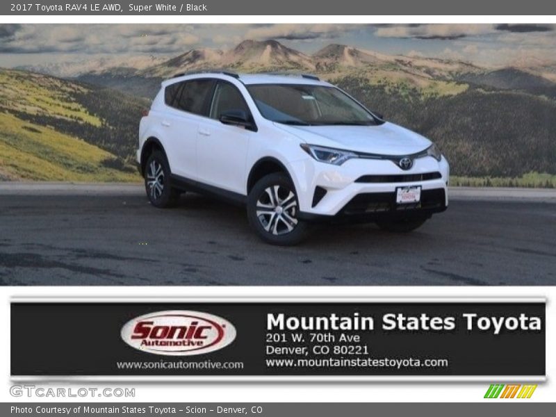 Super White / Black 2017 Toyota RAV4 LE AWD