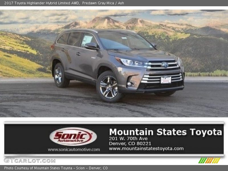 Predawn Gray Mica / Ash 2017 Toyota Highlander Hybrid Limited AWD