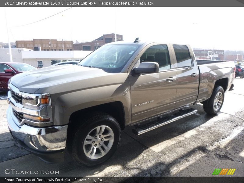 Pepperdust Metallic / Jet Black 2017 Chevrolet Silverado 1500 LT Double Cab 4x4