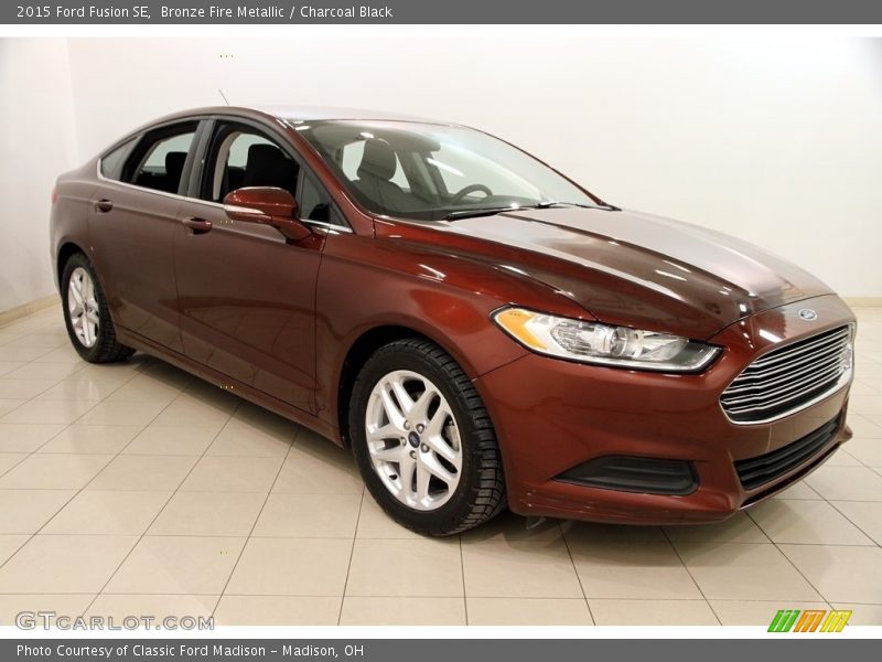 Bronze Fire Metallic / Charcoal Black 2015 Ford Fusion SE