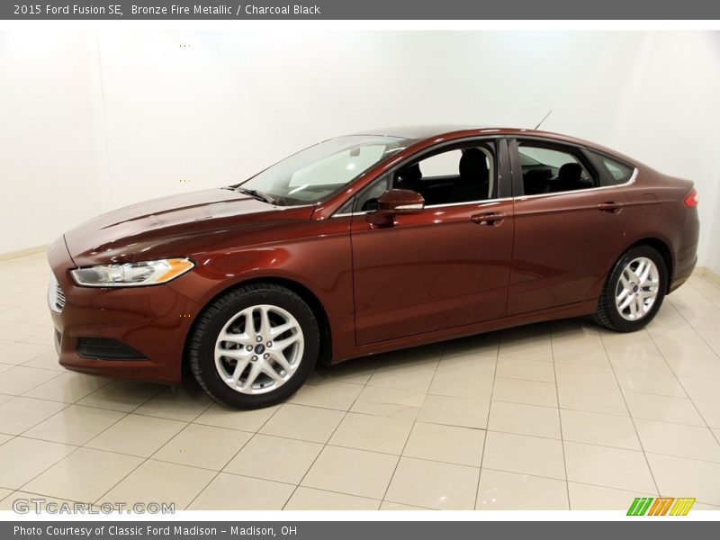 Bronze Fire Metallic / Charcoal Black 2015 Ford Fusion SE