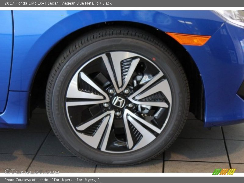 Aegean Blue Metallic / Black 2017 Honda Civic EX-T Sedan
