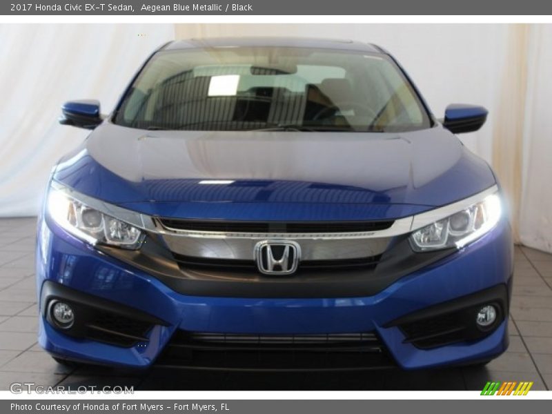 Aegean Blue Metallic / Black 2017 Honda Civic EX-T Sedan