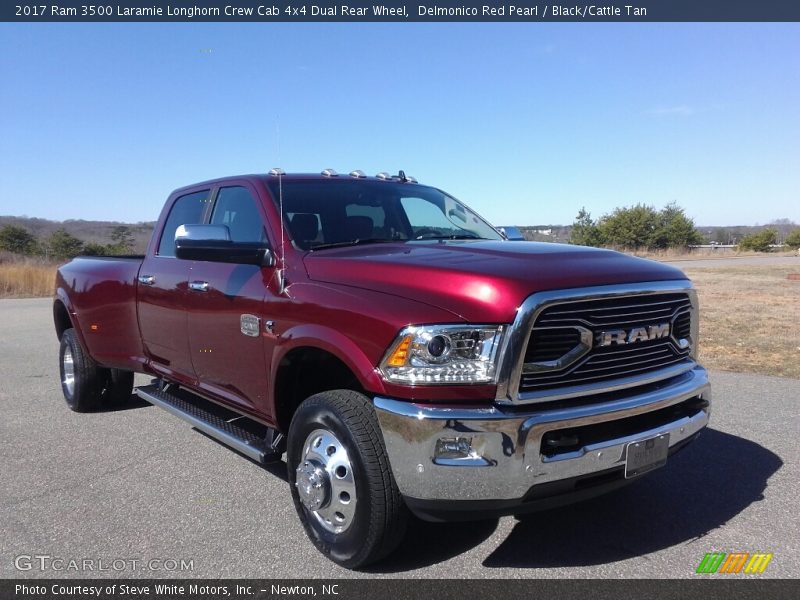 Delmonico Red Pearl / Black/Cattle Tan 2017 Ram 3500 Laramie Longhorn Crew Cab 4x4 Dual Rear Wheel