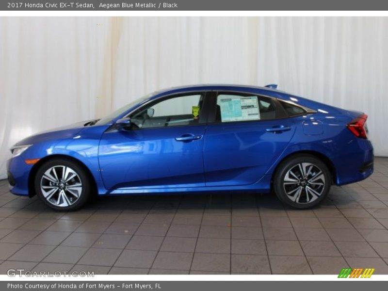 Aegean Blue Metallic / Black 2017 Honda Civic EX-T Sedan