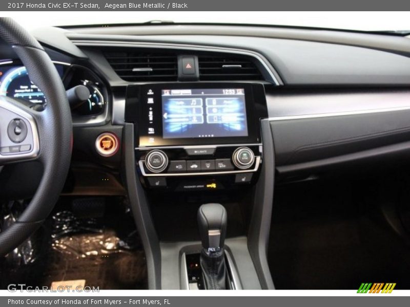 Aegean Blue Metallic / Black 2017 Honda Civic EX-T Sedan