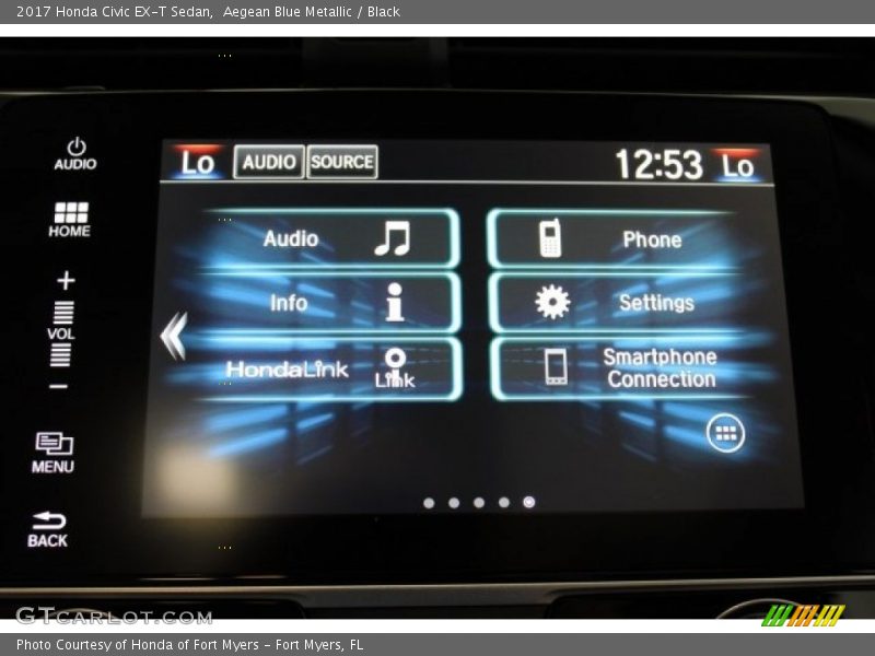 Aegean Blue Metallic / Black 2017 Honda Civic EX-T Sedan