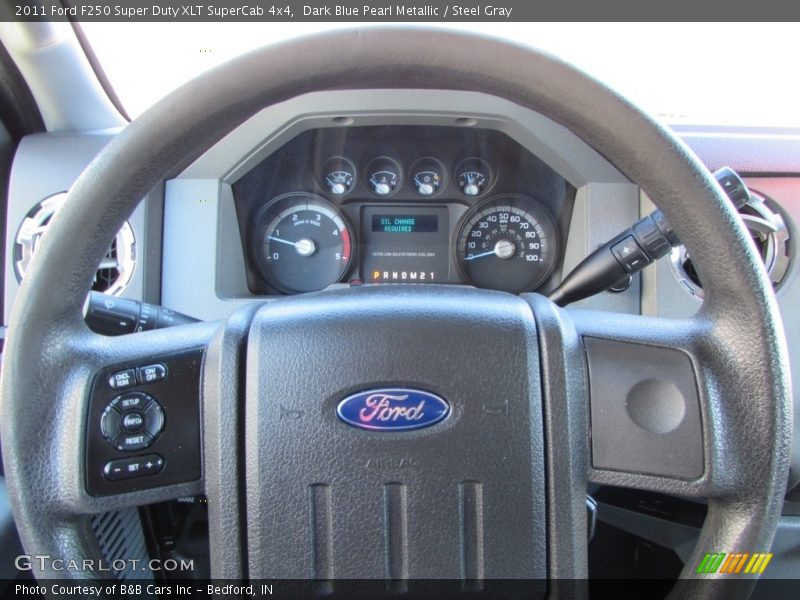 Dark Blue Pearl Metallic / Steel Gray 2011 Ford F250 Super Duty XLT SuperCab 4x4