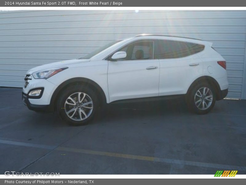 Frost White Pearl / Beige 2014 Hyundai Santa Fe Sport 2.0T FWD