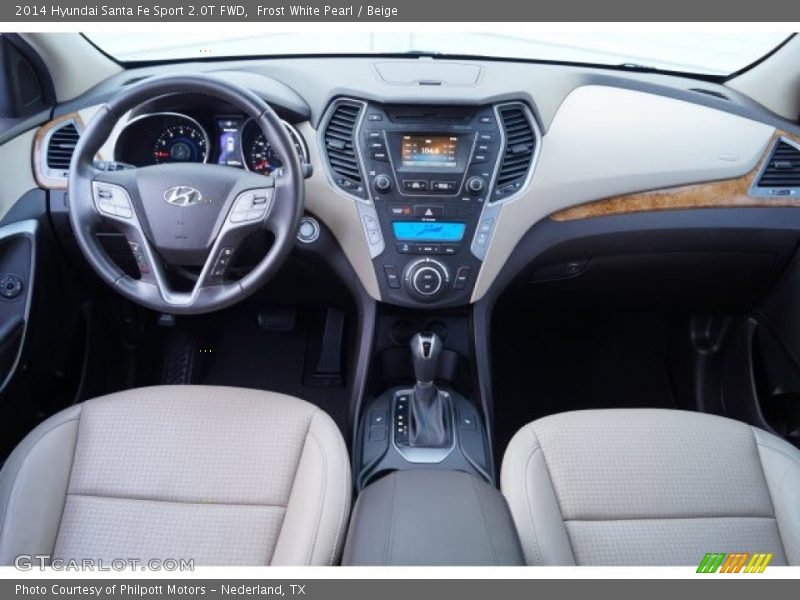 Frost White Pearl / Beige 2014 Hyundai Santa Fe Sport 2.0T FWD