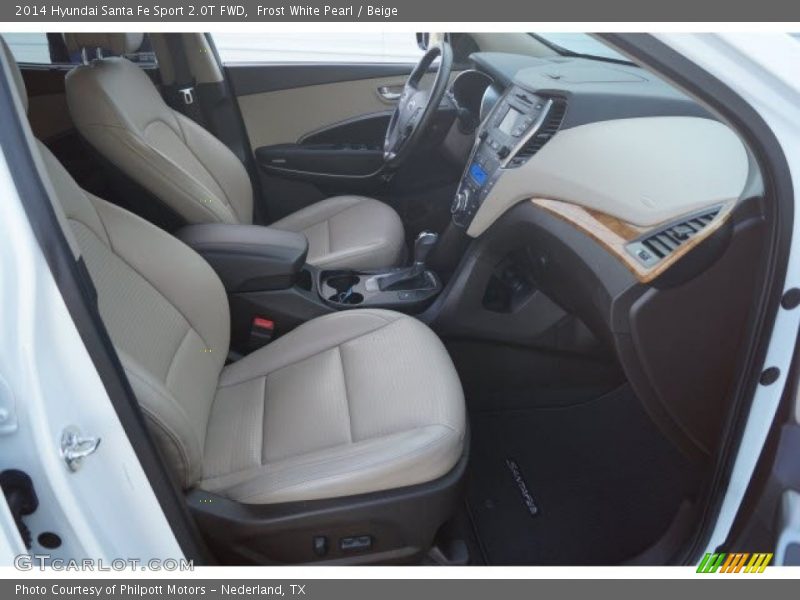 Frost White Pearl / Beige 2014 Hyundai Santa Fe Sport 2.0T FWD