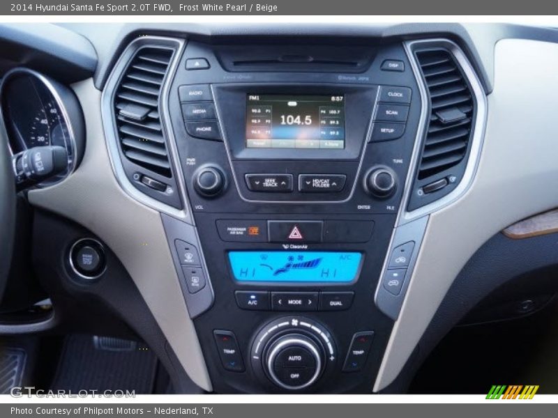 Frost White Pearl / Beige 2014 Hyundai Santa Fe Sport 2.0T FWD