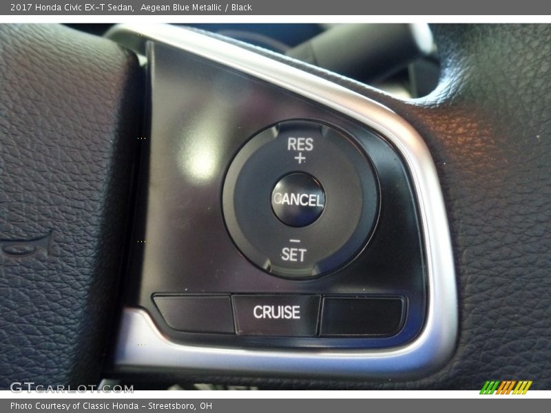 Aegean Blue Metallic / Black 2017 Honda Civic EX-T Sedan